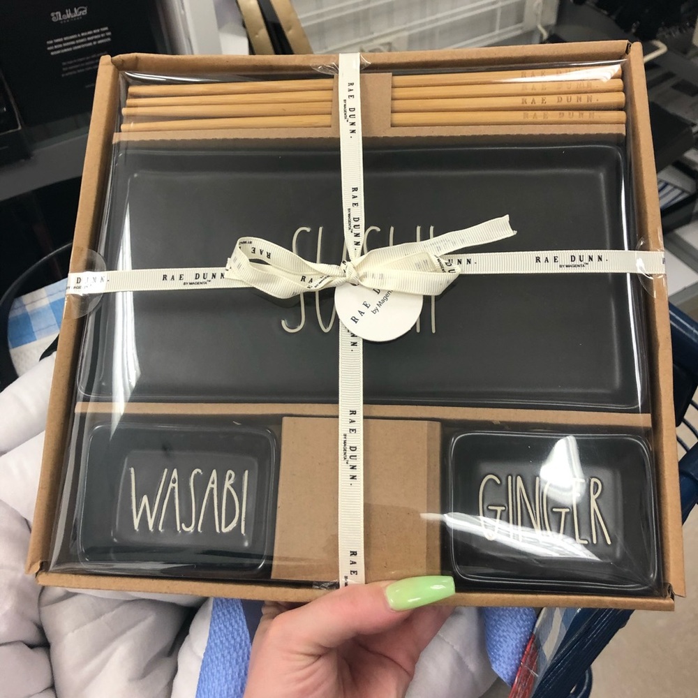 Rae Dunn sushi wasabi ginger tray set